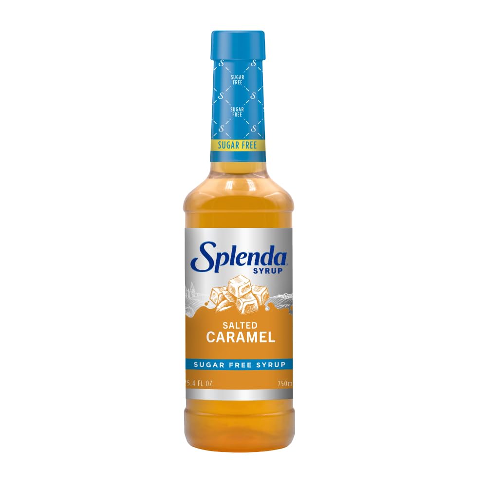 Splenda Coffee Syrup, Salted Caramel, Sugar Free, Flavored Liquid Syrups For Drinks, 750 Ml Bottle