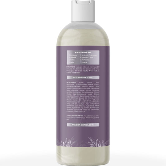 Sage and Rosemary Shampoo Sulfate Free - Sage Oil Clarifying Shampoo for Build Up and Scalp Moisturizer - Oily Hair Shampoo for Greasy Hair and Dry Scalp Treatment with Essential Oils for Hair