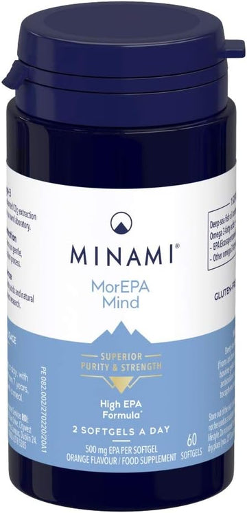 Omega 3 Fish Oil Supplement - Minami - Morepa Mind With High Concentration Of Epa Formula To Support Normal Brain Function And Mood - 60 Softgels