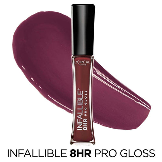 L’Oreal Paris Makeup Infallible 8 Hour Hydrating Lip Gloss, Raisin, 0.21 Fl Oz