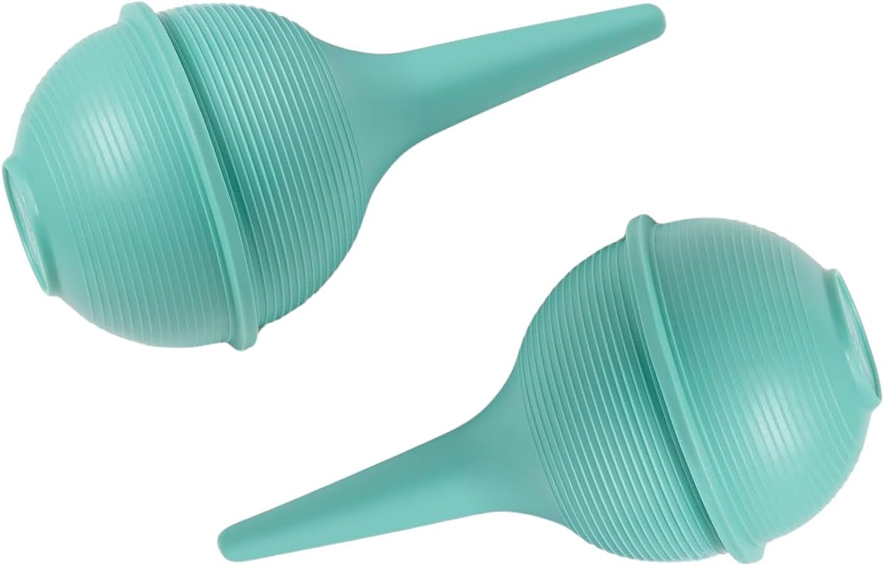 Baby Nasal Aspirator and Ear Wax Bulb Syringe, Green, 3 Oz, Pack of 2