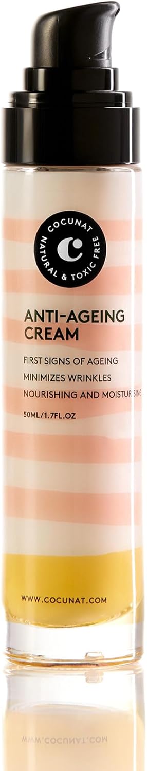 COCUNAT - Anti-Ageing Facial Cream - First Signs of Ageing - Regenerates, Moisturises and Nourishes - With Shea Butter, Calendula, Soya, Hyaluronic Acid and Niacinamide - 50 ml