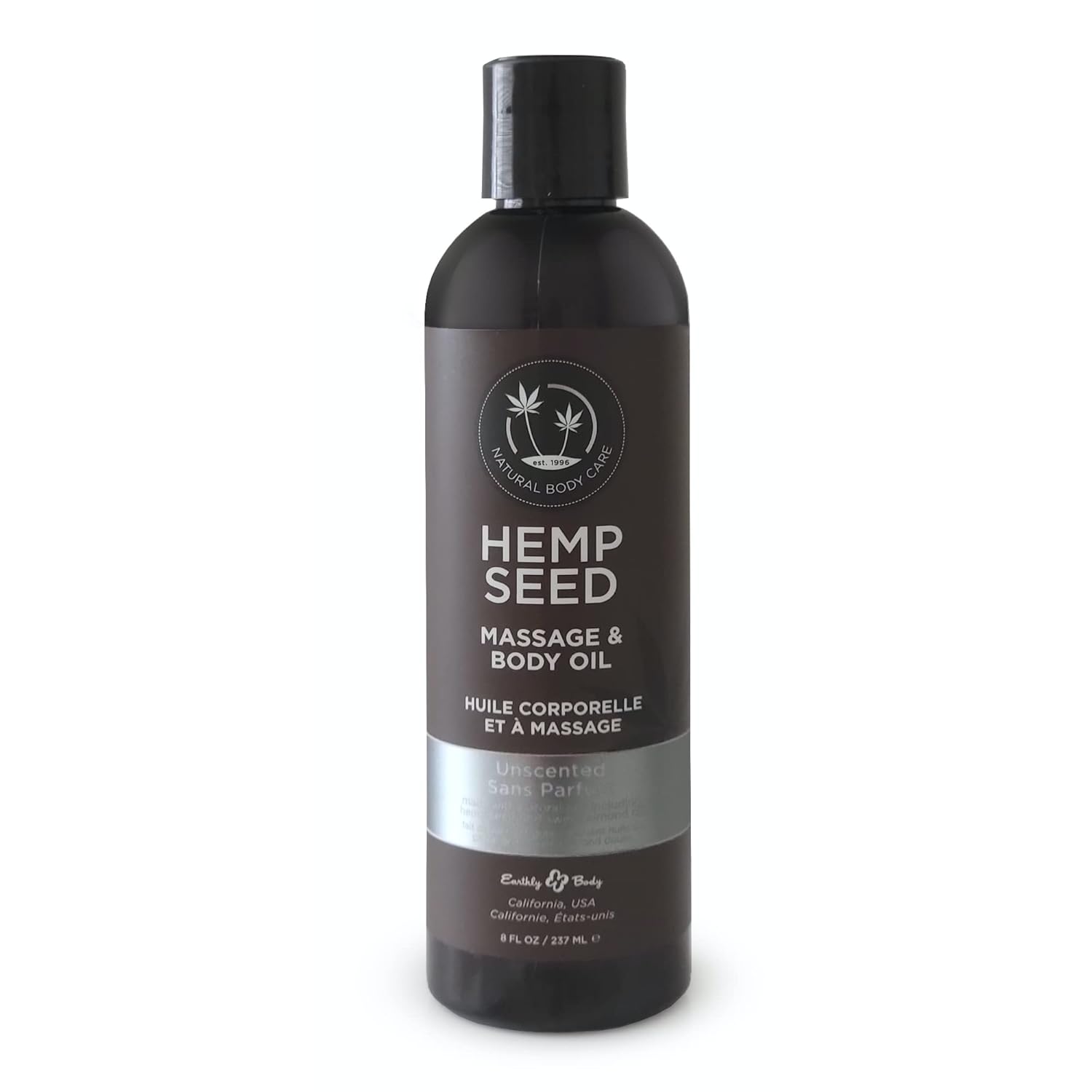 Hemp Seed Massage & Body Oil, Unscented - 8 Fl. Oz. - Nourishing, Moisturizing Massage Oil - Hemp Seed, Apricot, Grapeseed & Sweet Almond Oil - Vegan & Cruelty Free