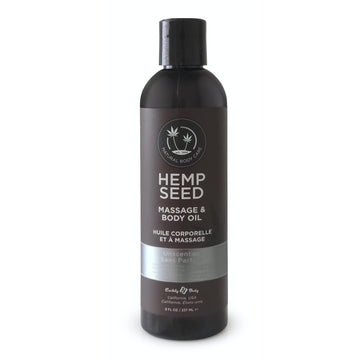 Hemp Seed Massage & Body Oil, Unscented - 8 Fl. Oz. - Nourishing, Moisturizing Massage Oil - Hemp Seed, Apricot, Grapeseed & Sweet Almond Oil - Vegan & Cruelty Free