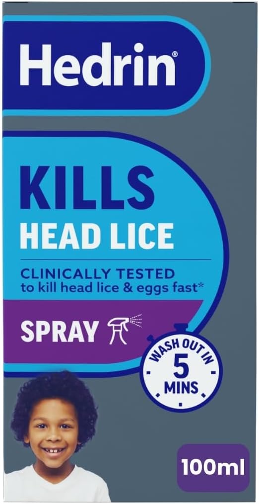 Hedrin Once Spray Gel, Fast, No Fuss Lice & Nit Treatment, Kills Head Lice & Eggs In 5 Minutes, Clinically Tested, Suitable For Adults & Children, 1 X 100Ml (4 X 25Ml Treatments)