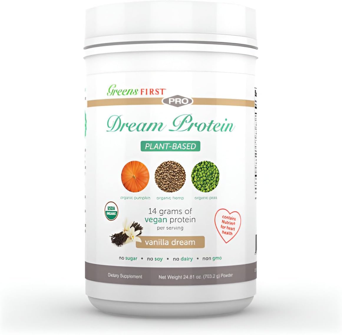 Greens First Dream Protein Plant Based ? USDA Organic Dietary Supplement ? Vegan Protein Powder ? Nutritional