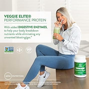 Mrm Nutrition Veggie Elite Performance Protein | Cinnamon Bun Flavored| Plant-Based Protein| Easy To Digest | With Bcaas| Vegan + Gluten-Free | Clinically Tested| Digestive Enzymes | 30 Servings : Health & Household