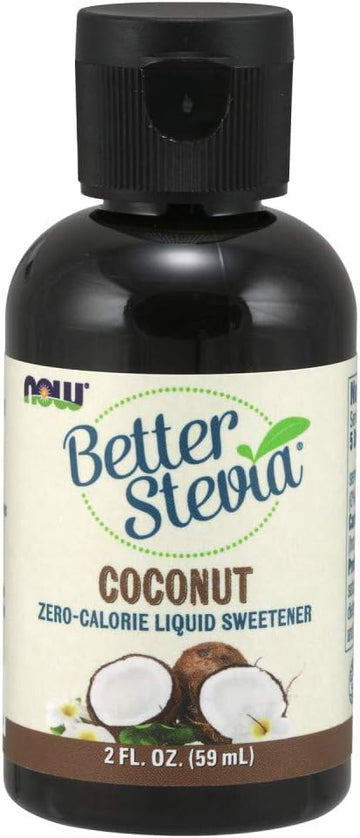 Now Foods Betterstevia Coconut Zero-Calorie Liquid Sweetener, Keto Friendly, Suitable For Diabetics, No Erythritol, 2-Ounce