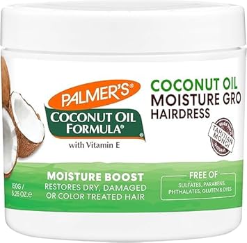 Palmer'S Coconut Oil Formula Moisture Gro Hairdress Hair Cream, Restorative Leave In Conditioner To Minimize Breakage And Add Shine, 5.25 Ounce Jar