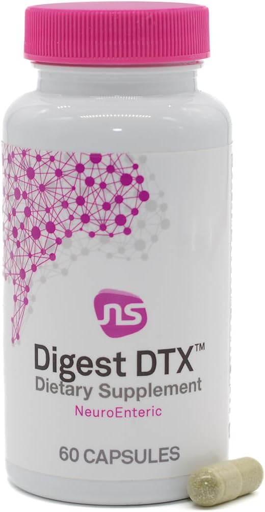 NeuroScience Digest DTX - Enzymes for Digestion, Detox & Gut Support - May Help Occasional Bloating & Gas - Protease, Zinc Carnosine, Apple Cider Vinegar, Turmeric & Cilantro Supplement (90 Capsules)