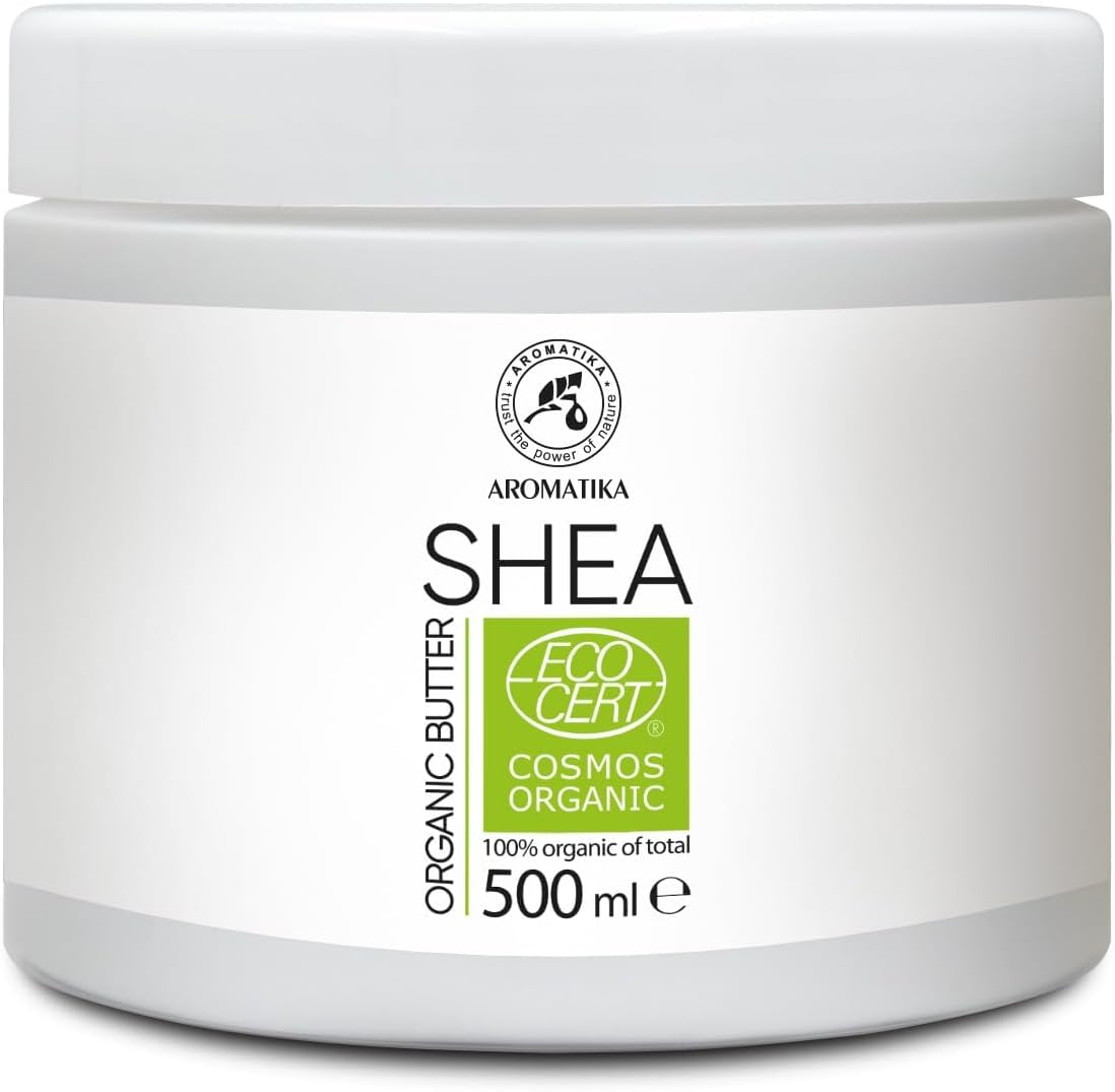Shea Butter Bio 500G - Unrefined - 100% Pure & Natural - Butyrospermum Parkii Butter - Shea Butter For Beauty Care - Moisturiser For Hair - Skin - Lips - Face - Body - Good For Beauty - Massage