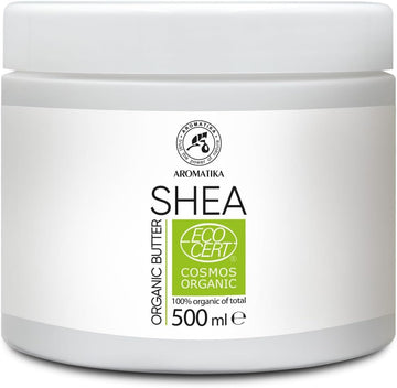 Shea Butter Bio 500G - Unrefined - 100% Pure & Natural - Butyrospermum Parkii Butter - Shea Butter For Beauty Care - Moisturiser For Hair - Skin - Lips - Face - Body - Good For Beauty - Massage