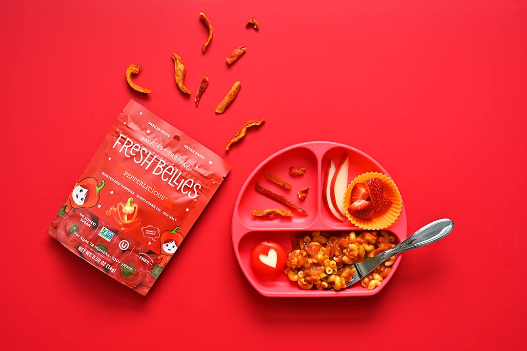 Fresh Bellies Freeze Dried Vegetables Red Pepper For Kids & Toddlers - Healthy, Vegan Baby Snacks With No Sugar Added, 1 Year Old +, Gluten Free, 6 Pack (Pepperlicious)