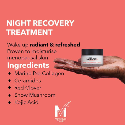 The Solution Menopause Night Recovery Treatment (50Ml). Dermatologically Tested Night Face Cream For Women, Hydrating Night Cream For Women Anti Aging, Vegan & Cruelty Free Face Cream For Mature Skin