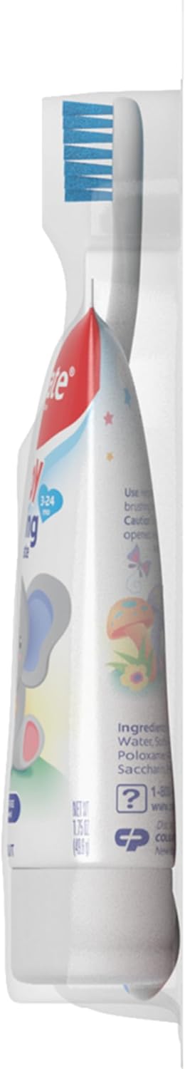 Colgate Baby Training Toothpaste and Toothbrush Kit, Mild Fruit Flavor Set for Ages 3-24 Months : Health & Household