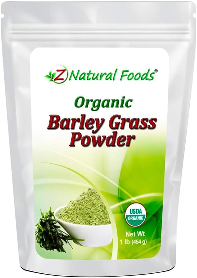 Organic Barley Grass Powder, Antioxidant-Rich, Energy Booster Organic Grass Powder, 100% Natural Superfood, Vegan, Gluten Free, Non-Gmo, Kosher, 1 Lb
