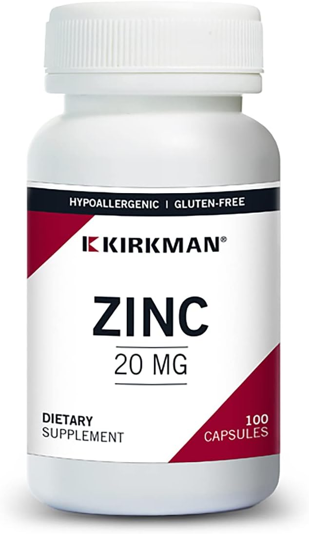 Kirkman - Zinc 20mg - 100 Capsules - Immune Support - High Absorption