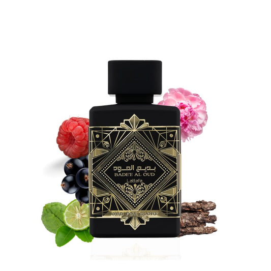 Lattafa Bade'E Al Oud 2-Piece Set For Unisex, (3.4 Oz Amethyst Eau De Parfum Spray + 3.4 Oz Oud For Glory Eau De Parfum Spray)