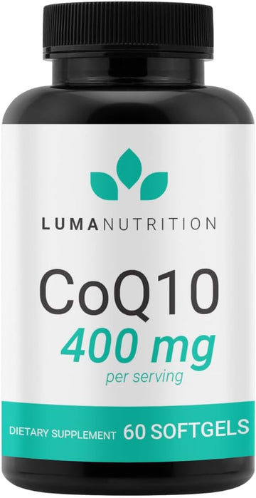 Luma Nutrition Coq10 400Mg Softgels - Premium Coenzyme Q10 - Co Q-10 200Mg Softgel / 400Mg Per Serving - 60 Liquid Softgels