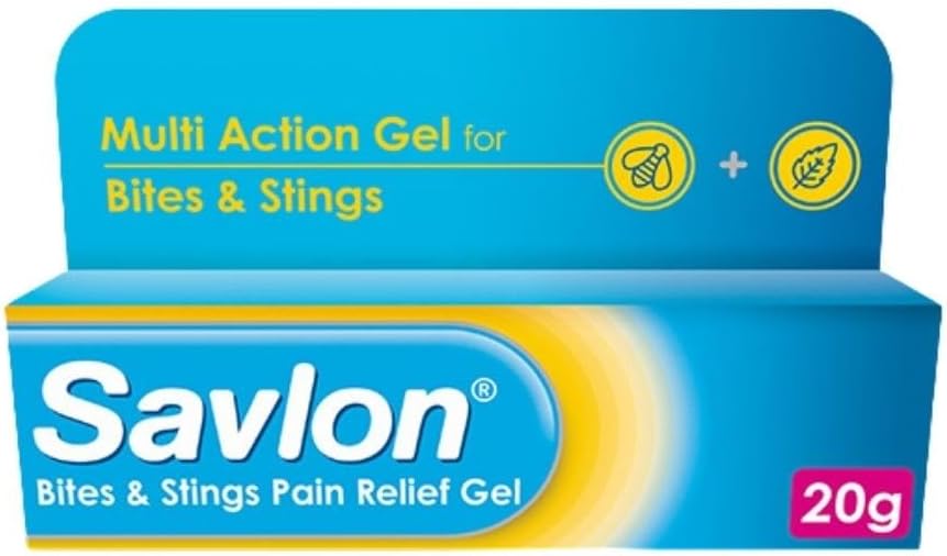 Savlon Bites & Stings Gel, Soothes And Relieves Itching & Irritation Of Insect Bites & Nettle Stings, Helps Protect Against Infection, Outdoors & Travel First Aid (1 Pack)