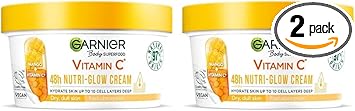 Garnier Body Superfood, Nutri Glow Body Cream, Vitamin C & Mango, For Dry & Dull Skin, Brightening & Glowing, Nourishing & Fast Absorbing, Vegan Formula, Approved By Cruelty Free International, 300Ml