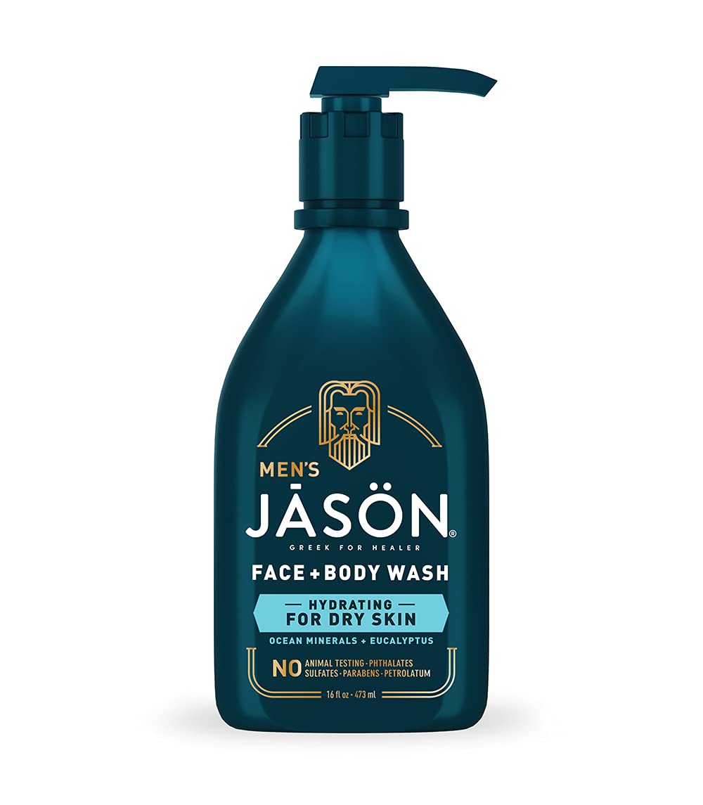 Jason Men's Hydrating 2-in-1 Face & Body Wash, 16 oz