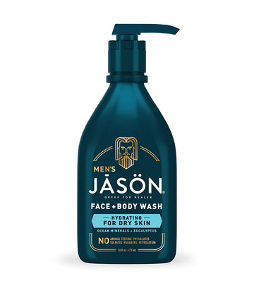 Jason Men'S Hydrating 2-In-1 Face & Body Wash, 16 Oz