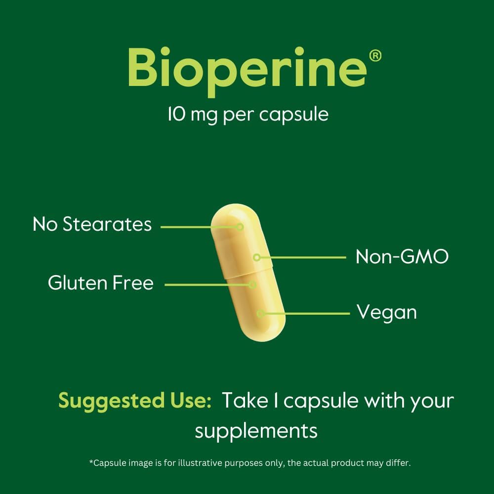 Bestvite Bioperine 10Mg (240 Vegetarian Capsules) (120 X 2) - No Stearates - Vegan - Non Gmo - Gluten Free - Absorption Enhancer : Health & Household