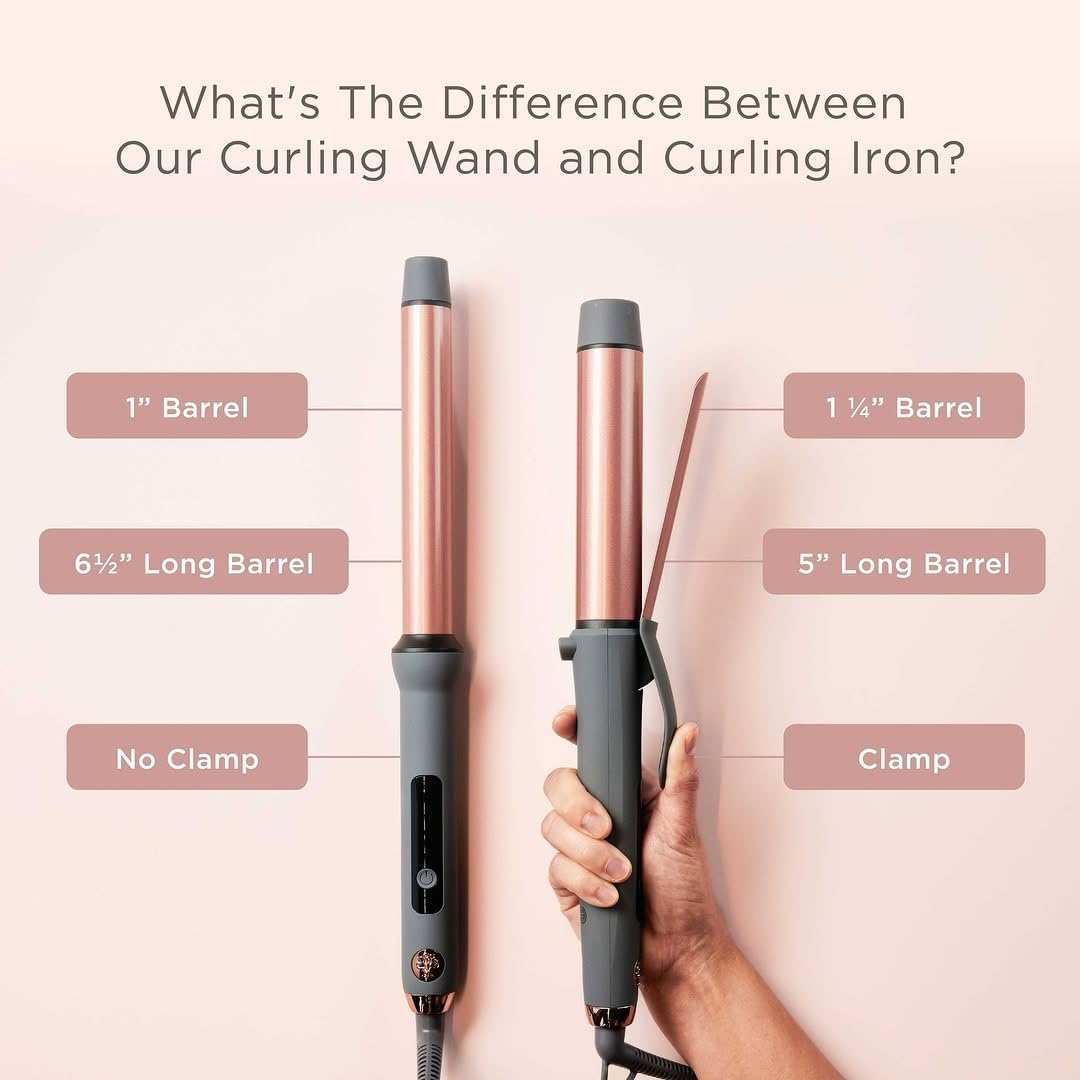 Hairitage Curl Envy Hair Curling Iron 1 1/4 Inch - Ceramic Tourmaline Curling Iron 1.25' Barrel - Silky Smooth + Bouncy Curls - 4 Digital Heat Settings Up To 450 Degrees - Auto Shut-Off : Beauty & Personal Care