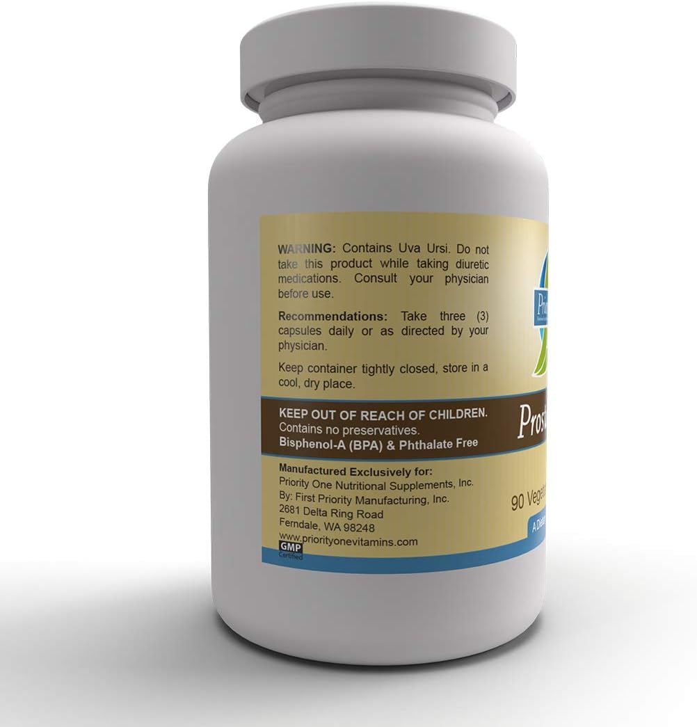 Priority One Vitamins Prosta Herb 90 Vegetarian Capsules - Supporting a Healthy Prostate While maintaining Male Hormones Within The Normal Range.* : Health & Household