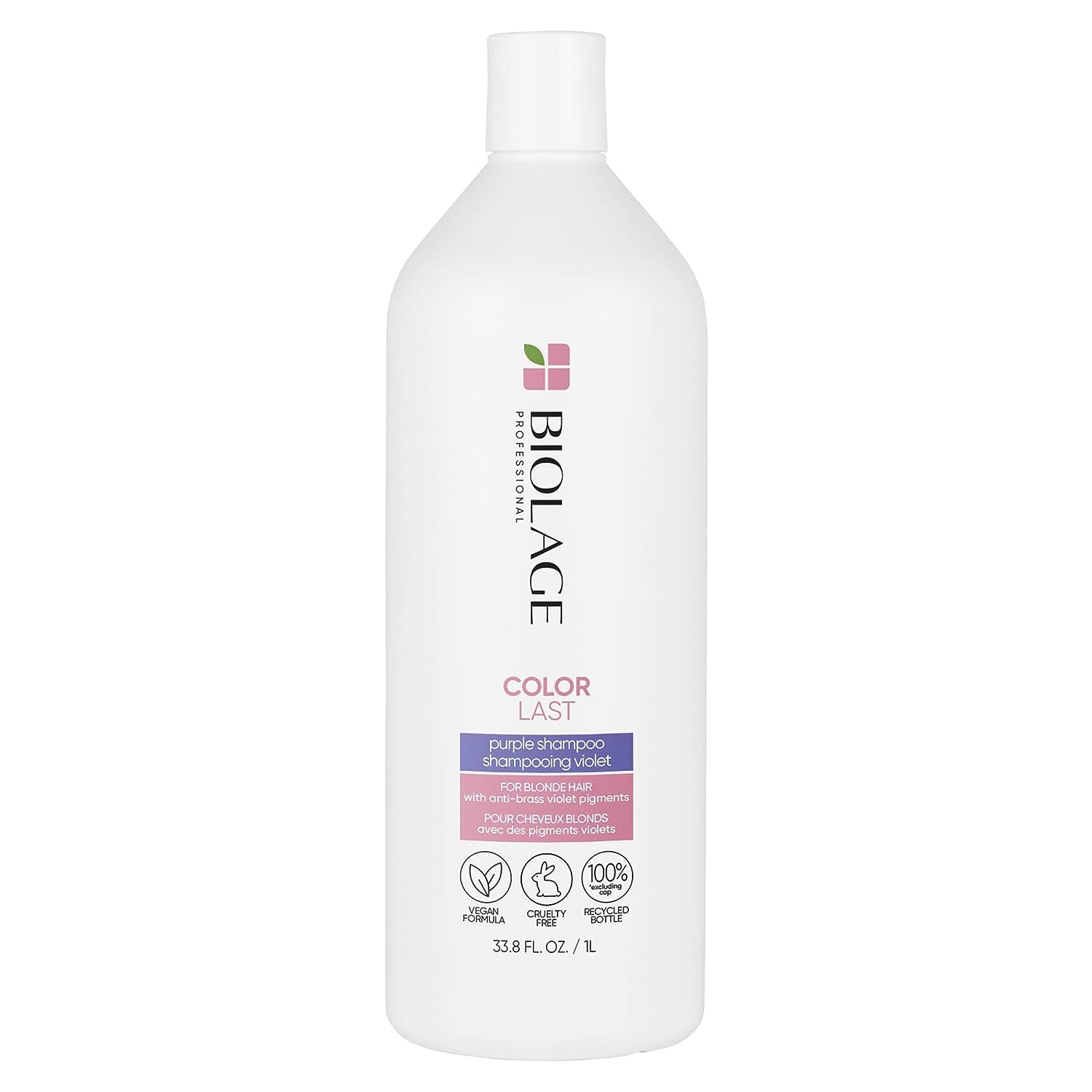 Biolage Color Last Purple Shampoo | Neutralizes Brass & Unwanted Yellow Tones | With Fig & Orchid | Paraben-Free | For Color Treated Hair | Vegan | Cruelty Free | Professional Shampoo