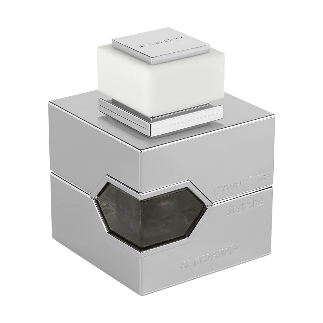 Al Haramain L'Aventure Blanche Cologne For Men - Arabian Perfume - Long Lasting Floral Fragrance With Notes Of Sandalwood, Lavender, Bergamot, Jasmine, Amber - Arabic Eau De Parfum Spray - 3.3 Oz