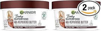 Garnier Body Superfood, Repairing Body Butter, With Cocoa & Ceramide, Body Butter For Very Dry Skin, Vegan Formula, 300Ml (Pack Of 2)