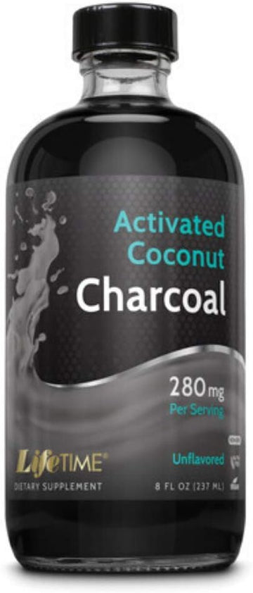 Lifetime Activated Coconut Charcoal, Liquid, Unflavored (Btl-Glass) | 8Oz : Health & Household