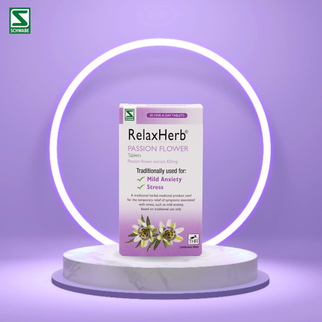 Schwabe Pharma - RelaxHerb - Passion Flower Extract 425g - Traditionally Used for The Relief of Low Mood - Traditional Herbal Medicinal Product - 30 Tablets : Amazon.co.uk: Health & Personal Care