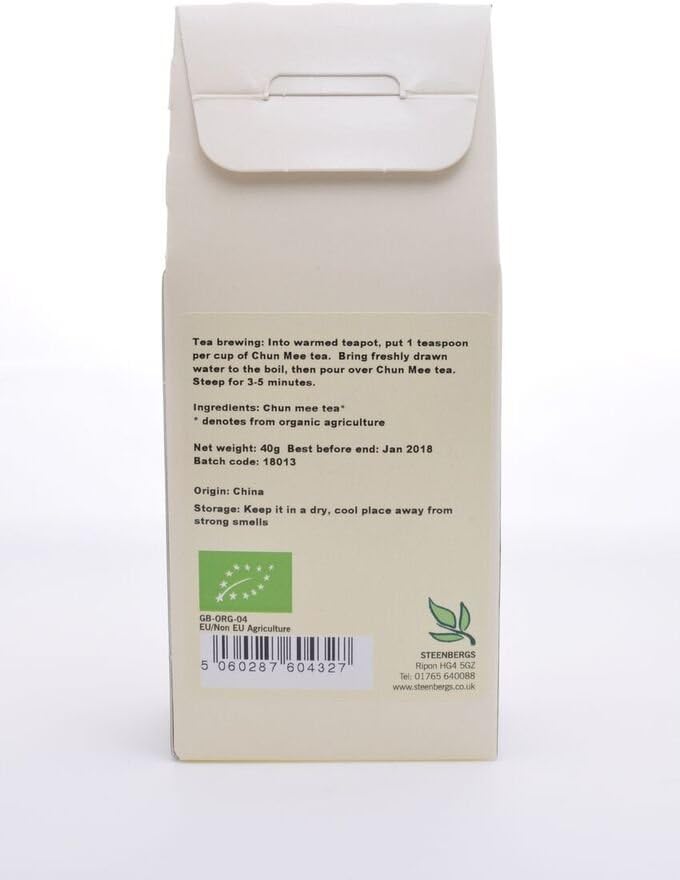 Steenbergs Organic Chun Mee Tea - Loose Leaf Chinese Green Tea - 80G