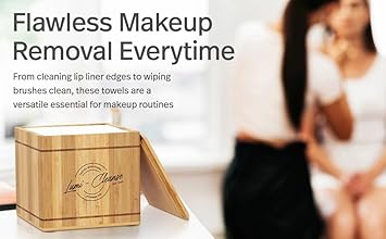 Lumi-Cleanse Elegant Bamboo Box With Cover & Towels Xl, Ultra Soft, 100% Usda Bio Based, Clinically Tested, Vegan, Lint Free, 50 Ct, 1 Pack : Beauty & Personal Care