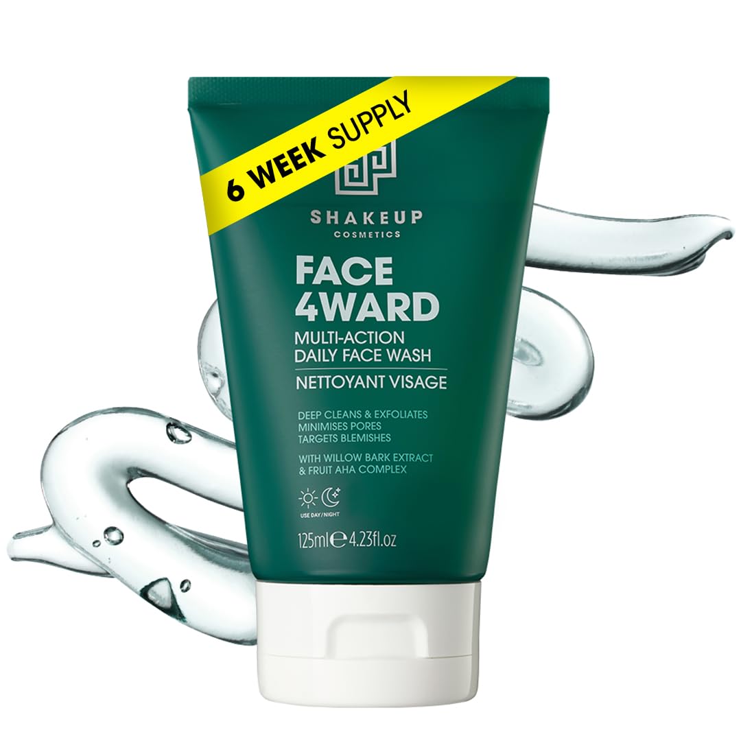 Mens Face Wash, Deep Cleans & Exfoliates. Vegan With Willow Bark Extract & Fruit Aha Complex, Suitable For Day & Night, 125Ml. Aka. Face4Ward Daily Face Wash