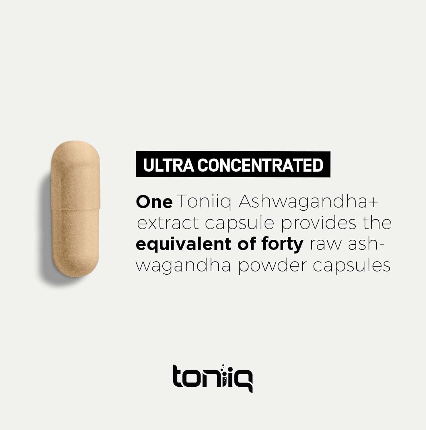 Toniiq 52,000mg 40x Concentrated Extract - 25% Withanolides - Ultra High Strength Ashwagandha Capsules - Wild Harvested in India - Highly Concentrated and Bioavailable Supplement- 120 Veggie Capsules : Health & Household