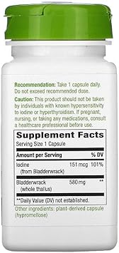 Nature'S Way Premium Herbal Bladderwrack Whole Thallus 580 Mg, 100 Count (Pack Of 2)
