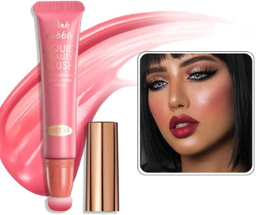 Liquid Blush Wand Face Liquid Blush With Cushion Applicator Lightweight Soft Waterproof Blendable Rouge Liquid Blush Stick For Eyeshadow Cheeks And Lips Multi-Use Makeup (Plum Wine Shades)