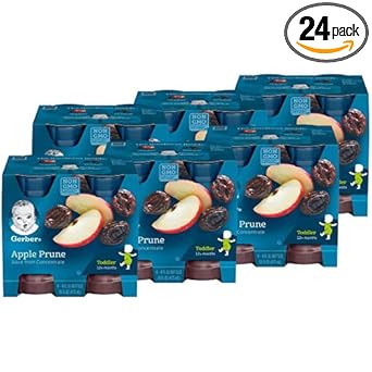 Gerber Apple Prune Juice, Non-Gmo Juice From Concentrate, Made For Toddlers, 4-4 Fl Oz Bottles Per Pack (Pack Of 6)