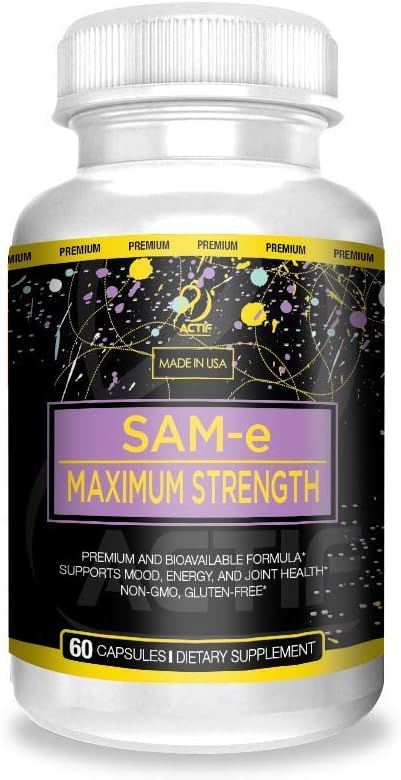 Actif Sam-E Maximum Strength With 400Mg High Absorption Sam-E For Joint Support, Mood And Energy, Non Gmo, 60 Count, Made In Usa