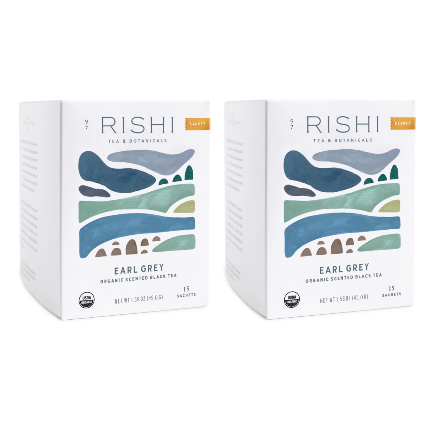 Rishi Tea Earl Grey Herbal Tea | Immune Support, Usda Certified Organic, Fair Trade Black Tea, Antioxidants, Caffeinated, Citrus Flavors For Taste | 15 Sachet Bags, 1.58 Oz (Pack Of 2)