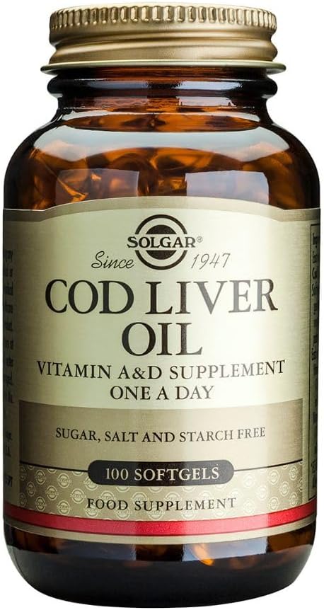 Solgar Cod Liver Oil, 100 Softgels - Supports Healthy Immune System, Healthy Eyes & Vision And Bone Health - Vitamin A & D Supplement - Non-Gmo, Gluten Free, Dairy Free - 100 Servings