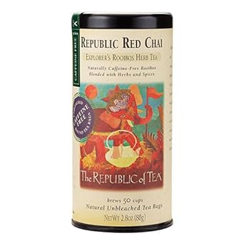 The Republic Of Tea Republic Red Chai Red Rooibos Herbal Tea, 50 Tea Bag Tin