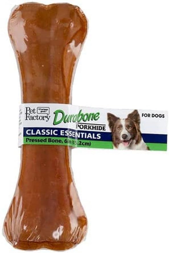Pet Supplies : Pet Factory Classic Essentials Porkhide 6" Durabone Dog Chew Treat for Aggressive Chewers - Natural Flavor, 1 Count/1 Pack : Amazon.com