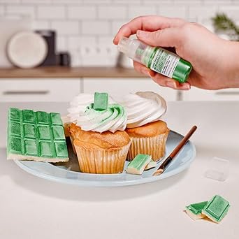 Luster Dust - Christmas Green (4G 1X Pump) | Edible Vegan Dust & Paint For Cake Decorating, Ice Cream, Desserts, Cocktails And Beverages By Bakell