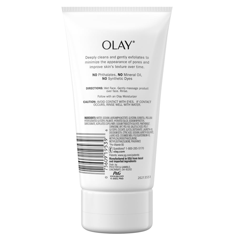 Facial Cleanser by Olay Regenerist, Detoxifying Pore Scrub & Exfoliator, 5 Oz (Pack of 3) : Beauty & Personal Care