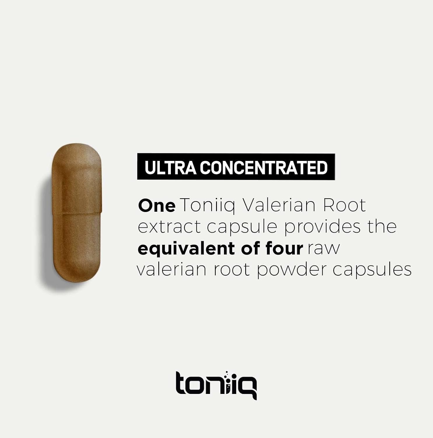 Toniiq Ultra High Strength Valerian Root Capsules - 1,300mg 4X Concentrated Extract - Highly Concentrated and Bioavailable - 120 Capsules : Health & Household